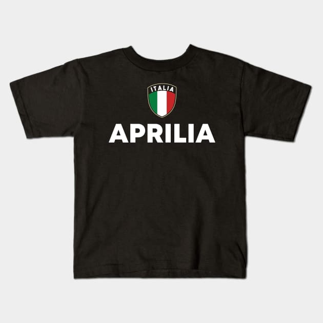 Aprilia Italia Flag Shield Lazio Roots Kids T-Shirt by zeno27